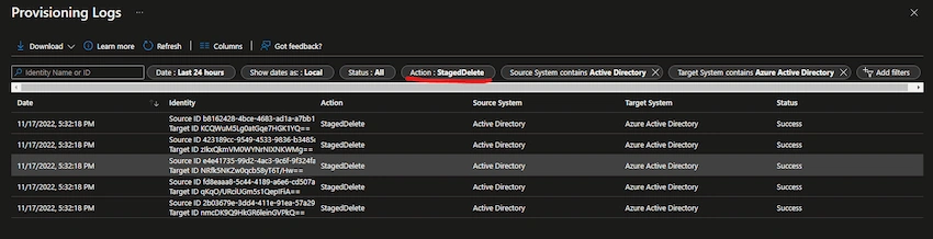 Provisioning Logs