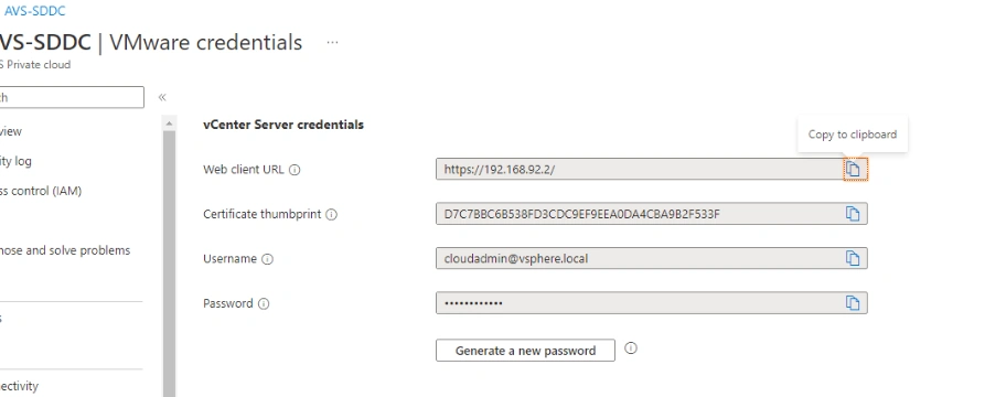 VMware credentials