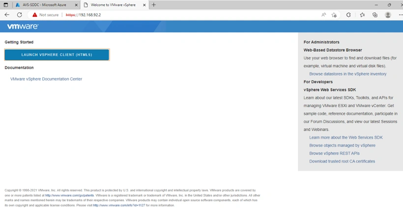 Launch vSphere client