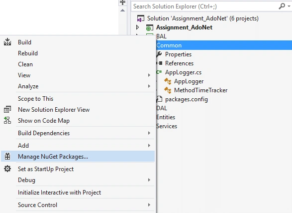 Manage NuGet
