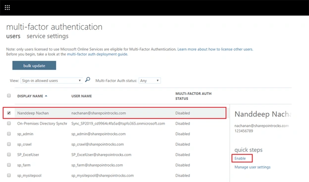 Configure Multi Factor Authentication For Office 365 Users