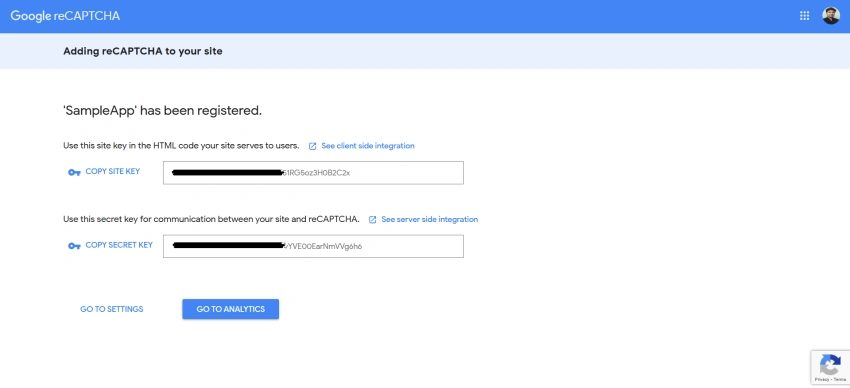 Configured Google reCAPTCHA account for Site and Private key