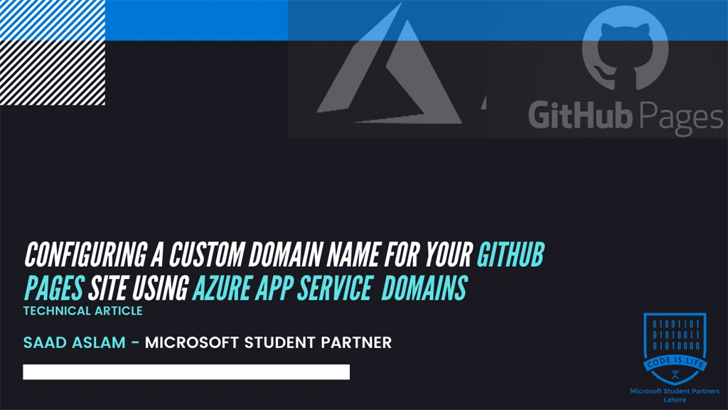 Configuring A Custom Domain Name For Your Github Pages Site Using Azure App Service Domains