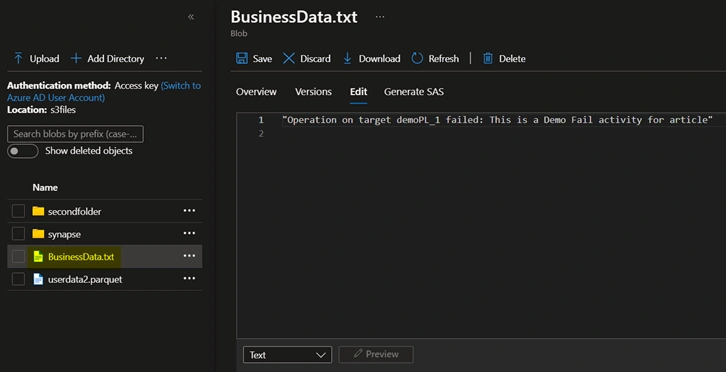 Configuring an ADF Pipeline activity Output to File in ADLS