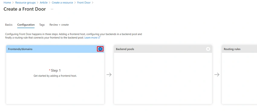 Configuring Azure Front Door for a highly available web application