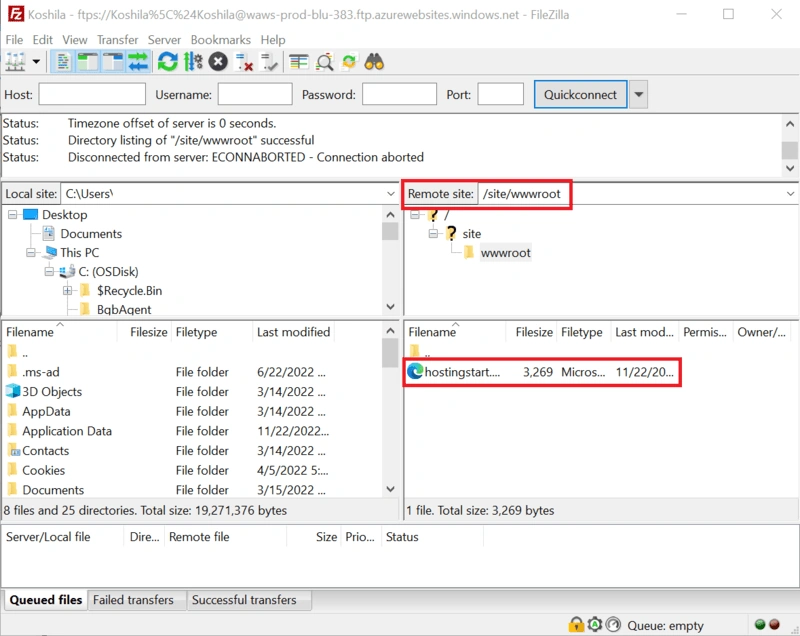 Configuring FTP Server for Azure App Service