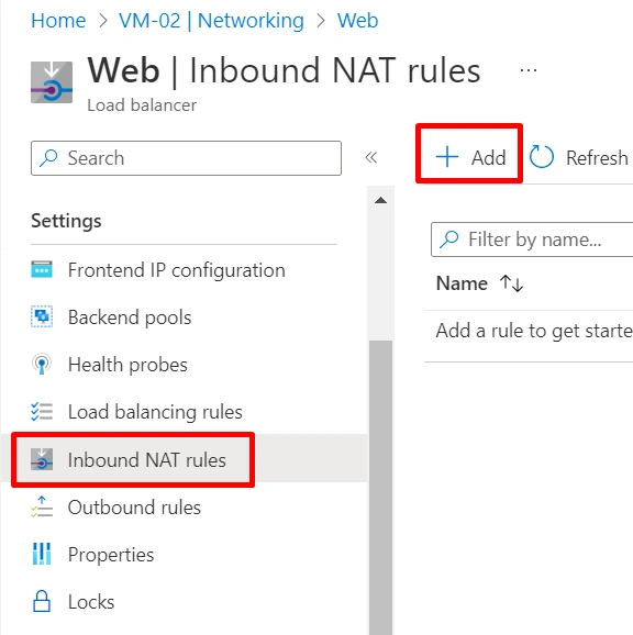 Configuring NAT and PAT for Azure Load balancer