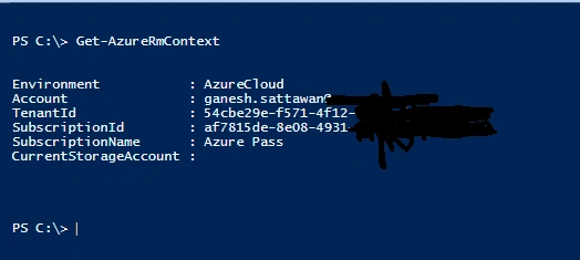 Get-AzureRmContext
