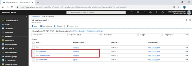 Configuring VNet Peering In Microsoft Azure