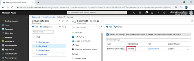 Configuring VNet Peering In Microsoft Azure