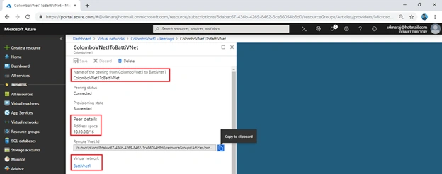 Configuring VNet Peering In Microsoft Azure