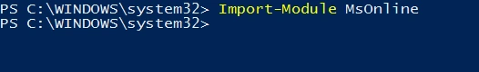 Import-Module MsOnline