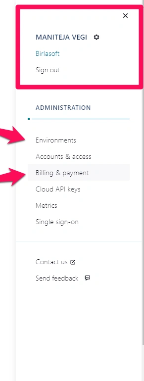 Kafka PAAS Services Menu