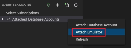 Connect Cosmos DB Local Emulator From Visual Studio Code