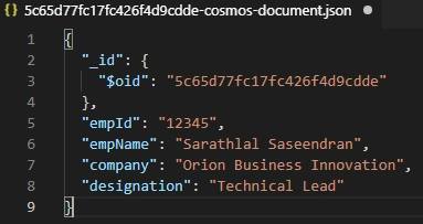 Connect Cosmos DB Local Emulator From Visual Studio Code