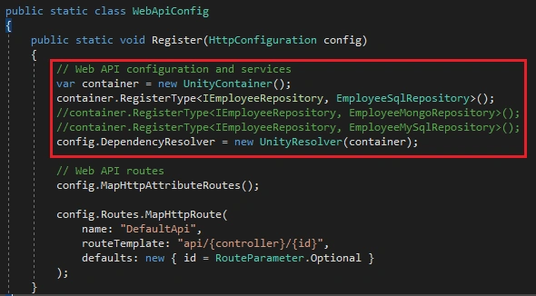 Connect MS SQL, MongoDB And MySQL Databases From Same MVC App Using Dependency Injection