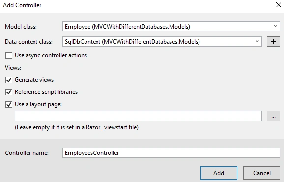 Connect MS SQL, MongoDB And MySQL Databases From Same MVC App Using Dependency Injection