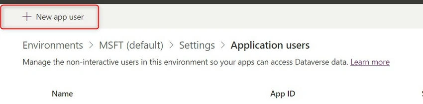 New app user