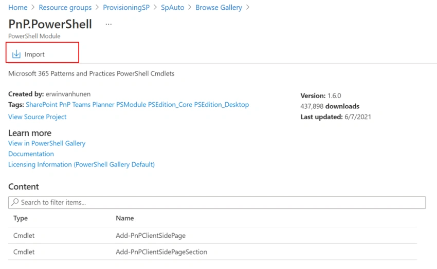 Connect to SharePoint Online using Azure AD App only in Azure Automation