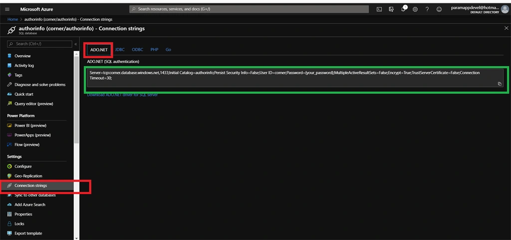 Connecting Azure SQL Database In Visual Studio Code
