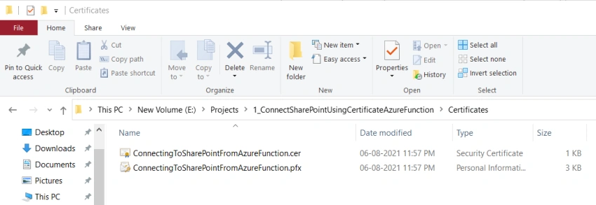 Connecting to SharePoint Online using Certificate based Authentication in Azure Function