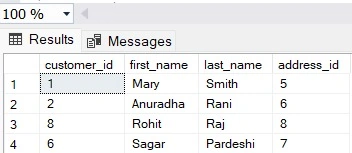 Output of 1 query