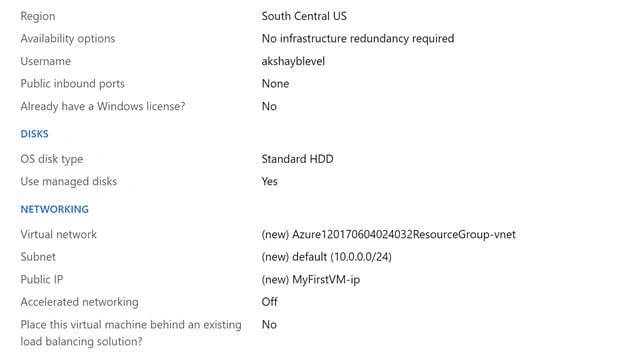 Construct Azure Virtual Machine