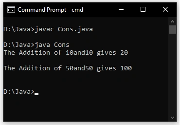 Constructor Output