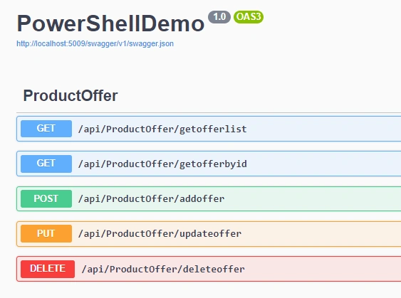 Consume the .NET Core 6 Web API in PowerShell script and perform CRUD operation