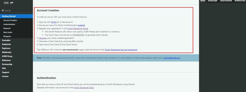 Create an account