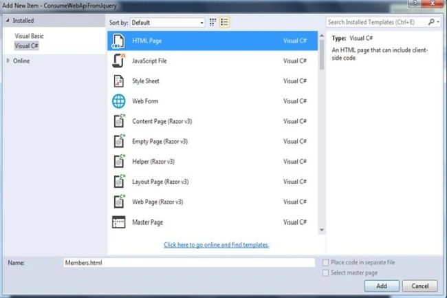 Consuming ASP.NET Web API From jQuery