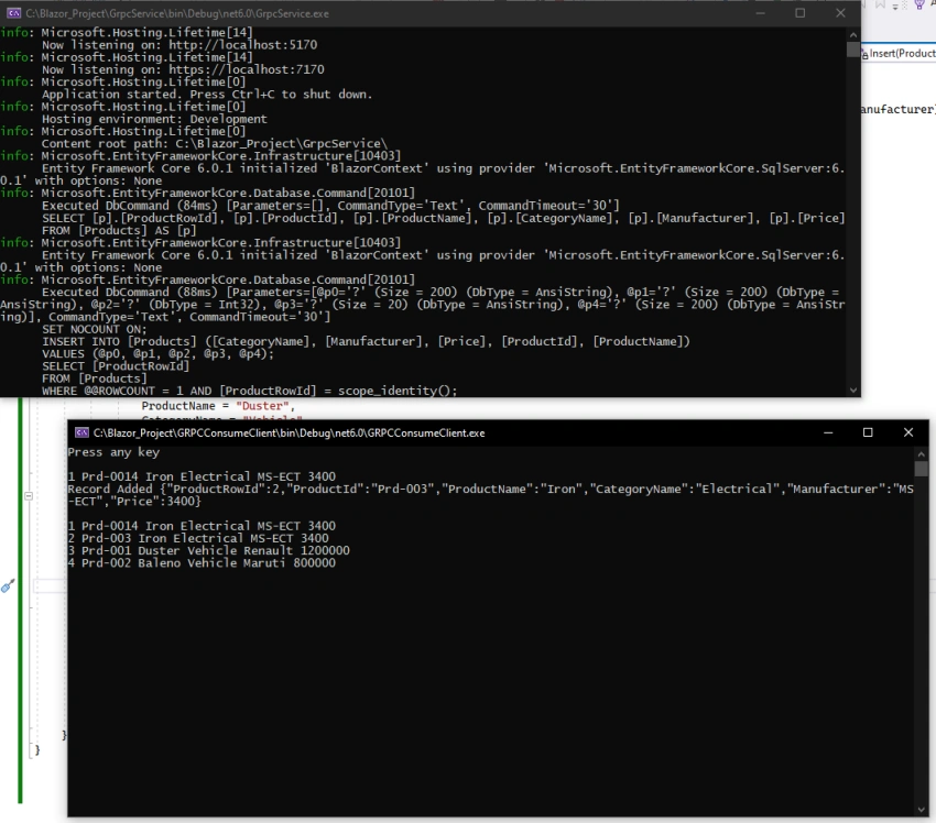 Consuming GRPC service