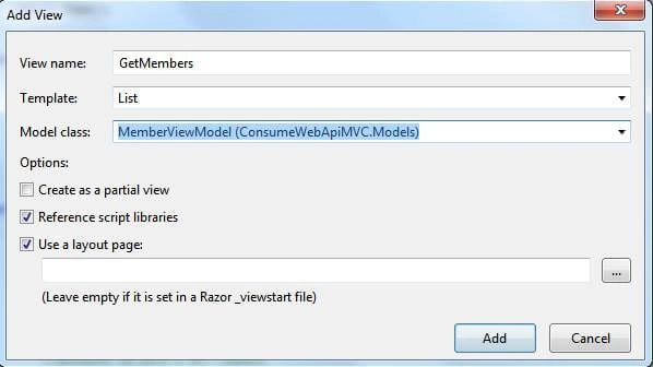 Consuming Web API In ASP.NET MVC