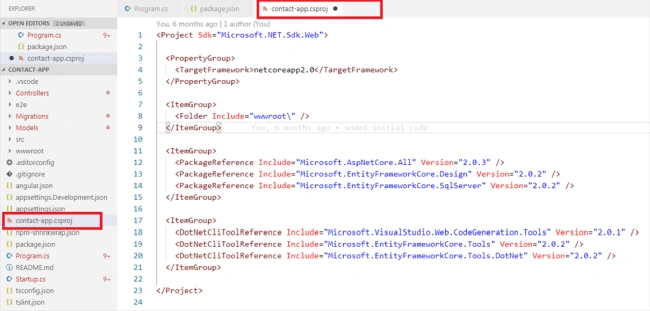 Contact Application - Upgrade ASP.NET Core 2.0 To 2.1