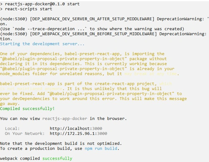 Npm start
