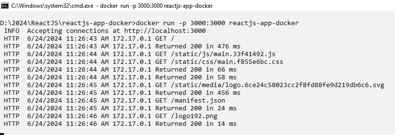 React app docker
