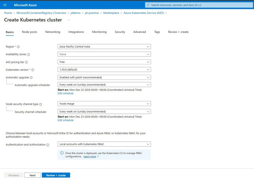 Kubernetes cluster