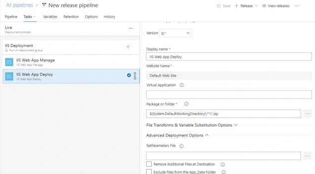 IIS web app deploy