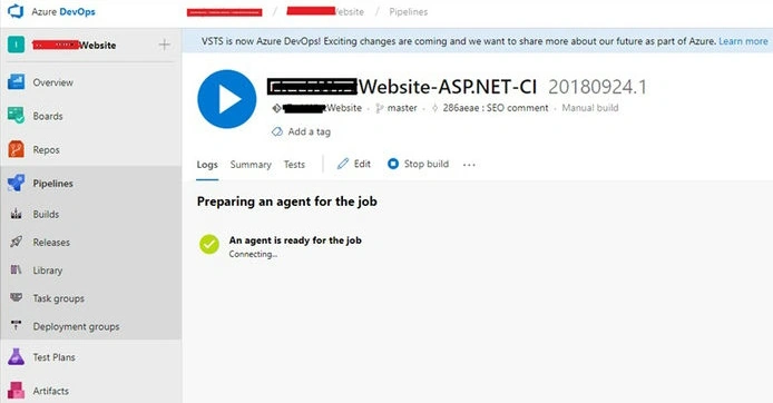 Requested job