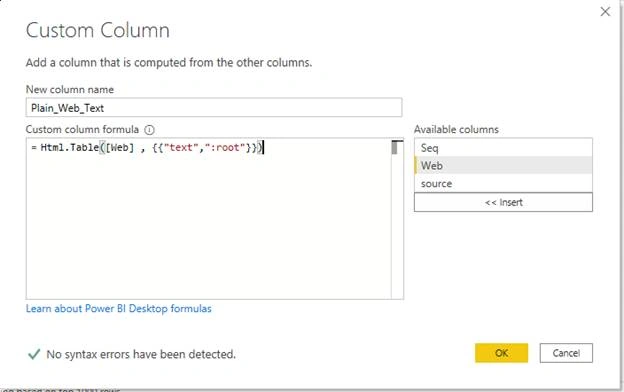 Convert Data From HTML To Plain Text In Power BI