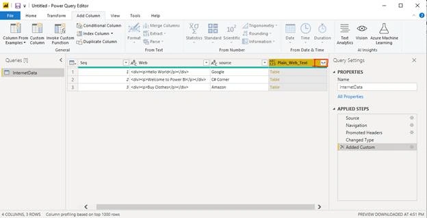 Convert Data From HTML To Plain Text In Power BI