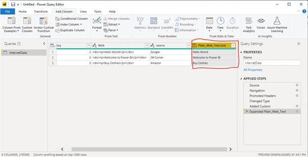 Convert Data From HTML To Plain Text In Power BI