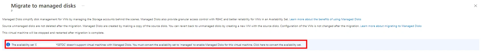 Convert Disks to Managed Disks