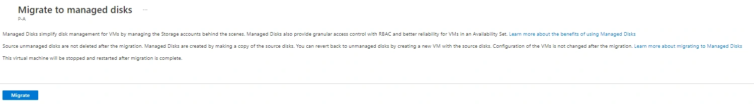 Convert Disks to Managed Disks