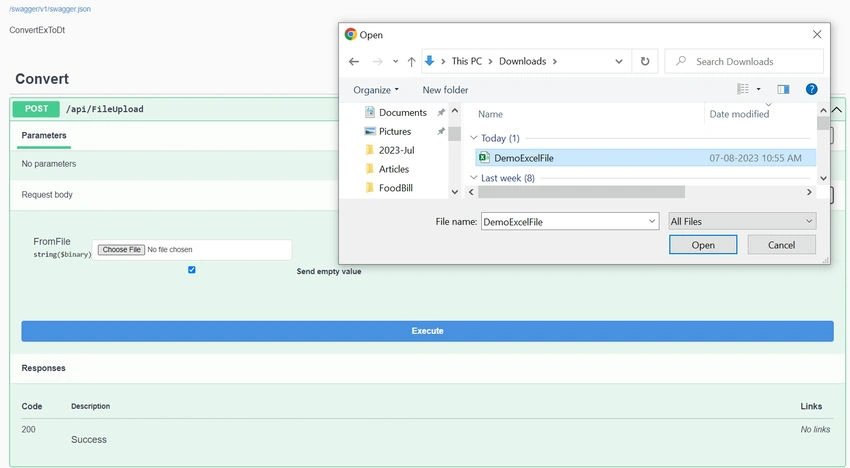 Select excel