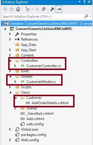 Solution explorer