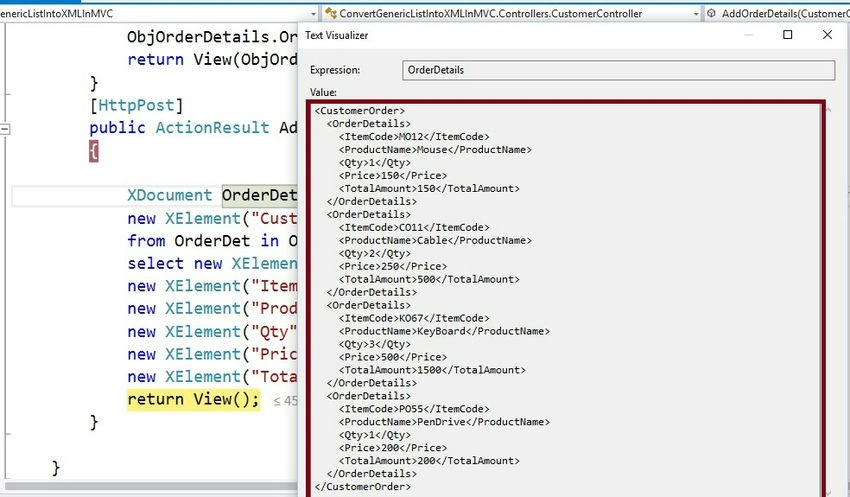 XML code