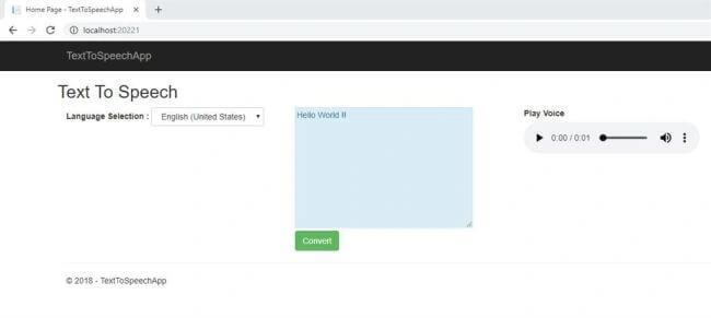 Convert Text To Speech In Multiple Languages Using ASP.NET Core And C#