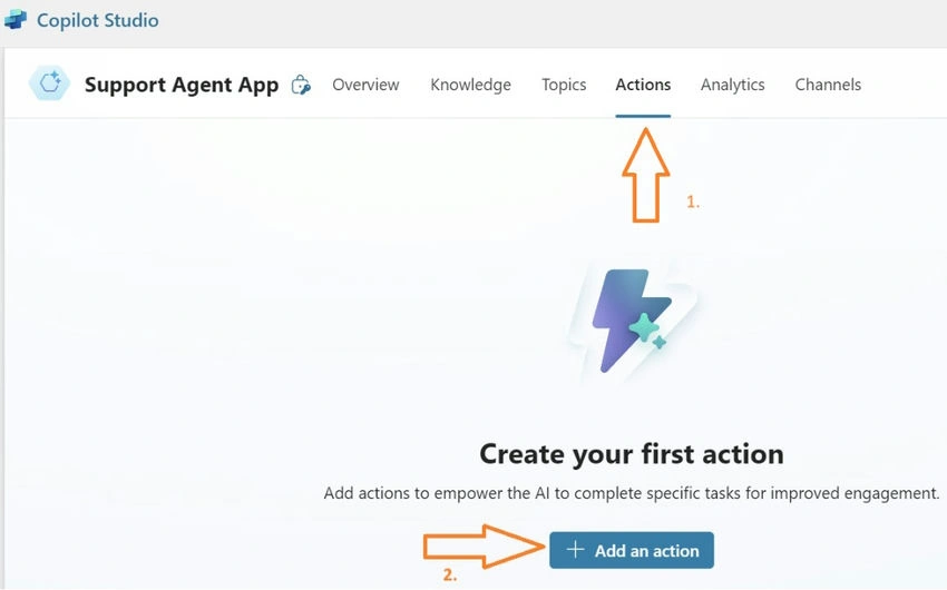 Actions tab
