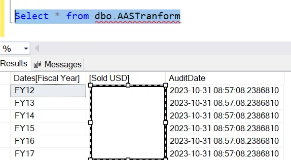 Database output